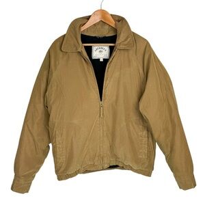 Vtg Aberdeen Collection Mens Bomber Chore Coat Sz Large Fleece Lined Tan Olive